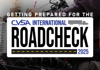 Truck inspection in progress for CVSA International Roadcheck 2025 event