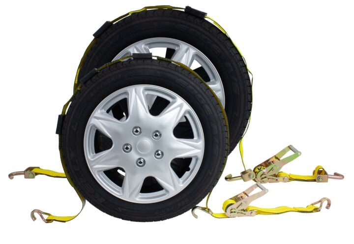 Ratchet Tire Strap w/ 3 Wire J Hooks or w/ Swivel Hooks