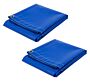 2 Pack Heavy Duty 18oz Vinyl Utility Tarp - BLUE Color-Corner-Mytee Products