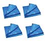 4 Pack Blue Heavy-Duty 3.5 Oz Poly Tarp - Heat Sealed Edges with Aluminum Grommets Main image View - Mytee Products