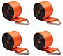 (4 Pack) 4 Inch x 30 Feet Winch Strap High Abrasion Orange Webbing w_ Delta Ring - 6,670 lbs WLL - Mytee Products