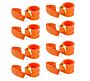 (8 Pack) King Pin Lock, Orange Powder Coated with Safety Ribbon