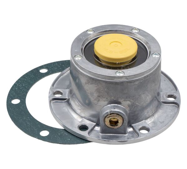 1 pack Trailer Hub Cap with Yellow Rubber Plugs & Gasket, Replacement for Stemco 343-4024  -Mytee Products