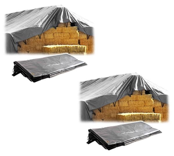 2-Pack(2 Pack) 33' x 48' Heavy Duty Hay Tarps With Brass Grommets - 8 Oz Polyethylene - Mytee Products