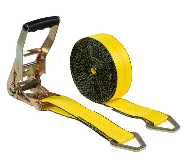 2_ x 30_ Yellow Ratchet Strap w_ Delta Ring - 3,333 WLL - Mytee Products 2_ x 30_ Yellow Ratchet Strap w_ Delta Ring - 3,333 WLL - Mytee Products