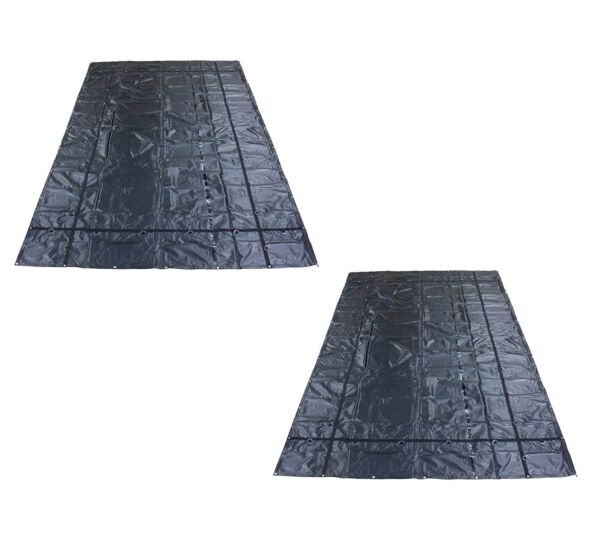 2 Pack 12' x 20' Flat Smoke Tarp Made with Heavy Duty 18 Oz Vinyl-Mytee Products 2 Pack 12' x 20' Flat Smoke Tarp Made with Heavy Duty 18 Oz Vinyl-Mytee Products