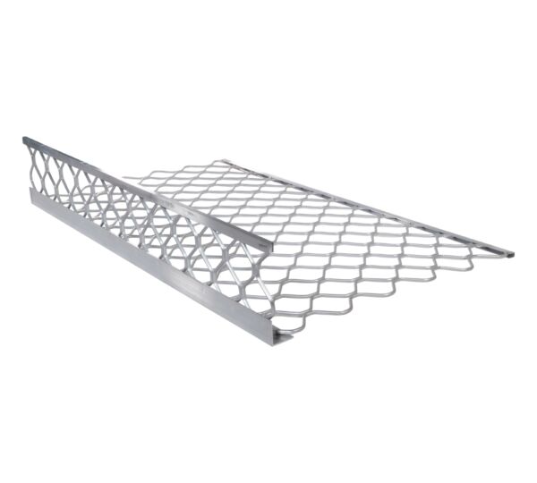 40x24 Aluminum Mesh Brick Guard with Reinforced Design for Goods Protection, L-Channel for Easy Handling, High Corrosion Resistance side view - Mytee Products