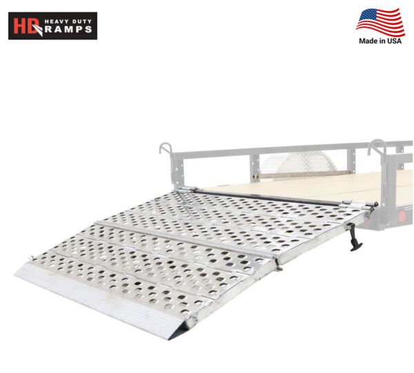 48_ L x 69_ W Heavy-Duty Bi-Fold Aluminum Landscaping Trailer Ramp - Main Image - Mytee Products 48_ L x 69_ W Heavy-Duty Bi-Fold Aluminum Landscaping Trailer Ramp - Main Image - Mytee Products
