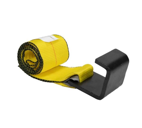 4" x 5' Roll off Container Winch Strap w/ Flat Hook &  5,400WLL Back View-Mytee Products