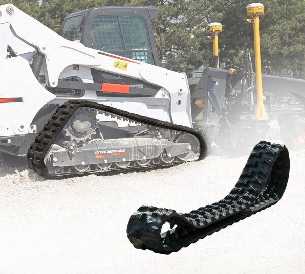 7-inch black rubber track  pattern Low vibration OEM replacement for Bobcat MT85 Vermeer ABS Application View- Mytee Products