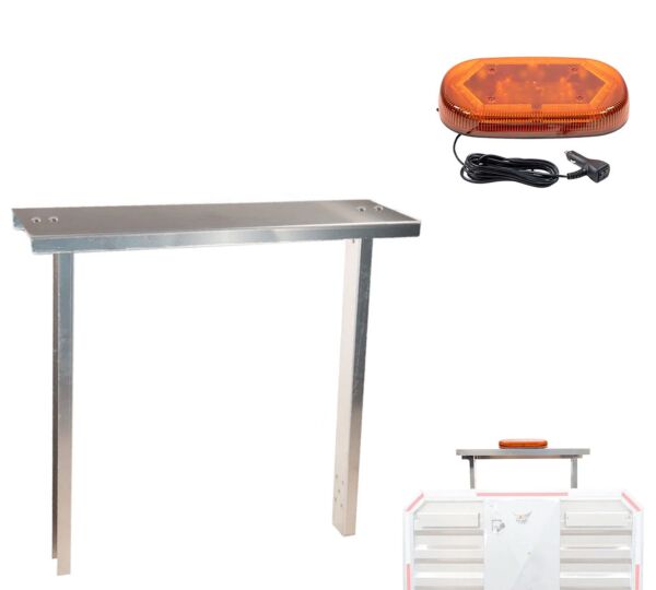 Aluminum Alloy Light Bar Bracket w Dual-Mount LED Mini Amber Strobe Light Bar - Main Image- Mytee Products Aluminum Alloy Light Bar Bracket w Dual-Mount LED Mini Amber Strobe Light Bar - Main Image- Mytee Products