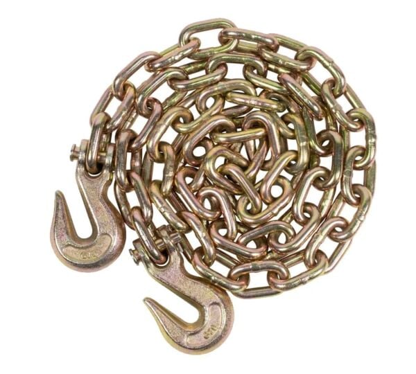 3/8" X 20' G70 Chain With 6,600WLL & Grab Hooks End Fittings-Mytee Products