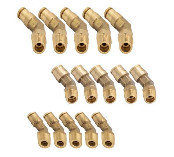 DOT 45° Male Non-Swivel Elbow Push-Lock Air Brake Fitting - Pack of 5 Main View - Mytee Products