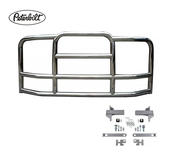 Large Deer Grille Guards with Brackets Compatible with PETERBUILT 2006 - 2021 Brackets KIT Logo View-Mytee Products Large Deer Grille Guards with Brackets Compatible with PETERBUILT 2006 - 2021 Brackets KIT Logo View-Mytee Products