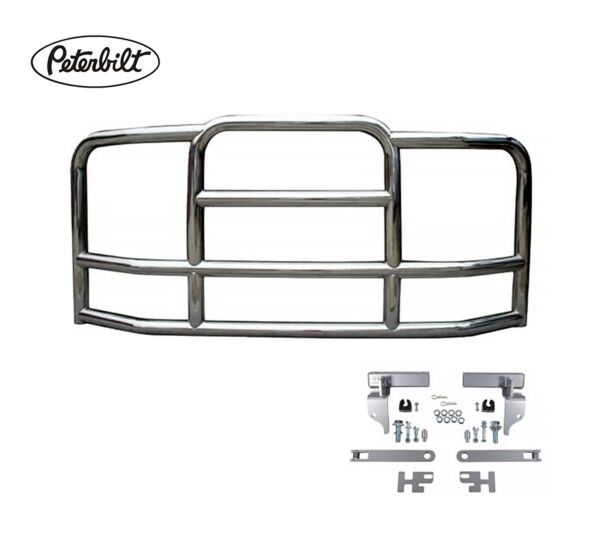 Large Deer Grille Guards with Brackets Compatible with Peterbuilt 2022 Brackets KIT Logo View-Mytee Products Large Deer Grille Guards with Brackets Compatible with Peterbuilt 2022 Brackets KIT Logo View-Mytee Products