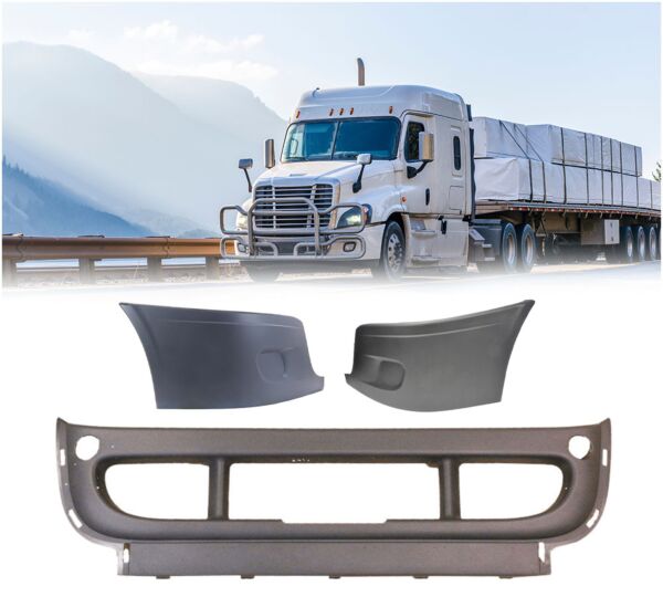 Steel Front Bumper Cover & End Caps w/ Cutout & Fog Light Holes Fits Cascadia 2008–2018 – Replaces ABP N310CY501115X, 21-27300-000 to 003, 20847, 2127300008/009 - Mytee Products