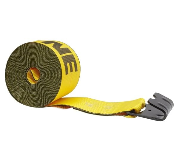4" x 27' Winch Strap with 5,400WLL Flat Hook End Fitting- Gold-Kinedyne-Mytee Products
