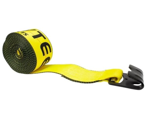 4" x 30'  Winch Strap with 5,400WLL And Flat Hook-Yellow-Mytee Products