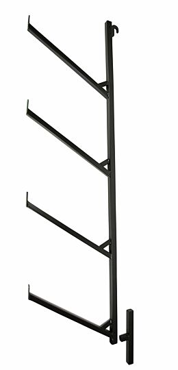18" (L) x 64" (H) Shipping Container 4 Tier Pipe Rack Made with Black Powder Coated Steel-Mytee Products