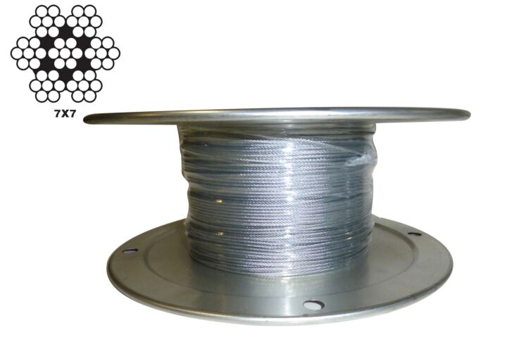 Galvanized Aircraft Steel Wire Rope Cable 7x7