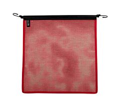 18_inx18_in Vinyl Mesh Red Warning Flag w_ Rubber Bungee DOT Compliant Weight 0.4 lbs Front View-Mytee Products