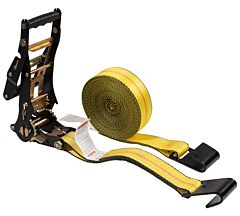 2_ x 30_ Ratchet Tie Down Strap w_ Flat Hook - Large Handle, 10,000 lbs BS - Mytee Products