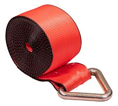 4_ x 30_ Winch Strap w_ Delta Ring - Red Tie Down Strap, DOT Certified - Mytee Products