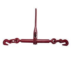 5/16" - 3/8" Heavy-Duty Red Ratchet Chain Binder w/ Grab Hooks on each end WLL 5,400 Lbs - Mytee Products