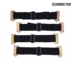 (4 Pcs) 12"-22" Adjustable E-Track Bungee Tie-Down Straps - Black-Clearance