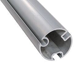 Aluminum Telescopic Tarp Axle, Rust-Proof, Pre-drilled for 104_ Truck Lengths, Fits Both Sides, 103_ Length - Front Close View - Mytee Products