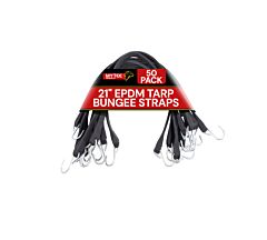 21" EPDM Tarp Bungee Straps With  Crimped Hooks -50 Pack-Mytee Products