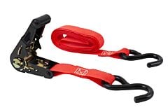 1" x 10' Ratchet  Strap with S Hook - Red