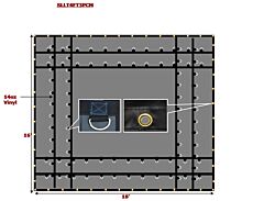 Super Light 14 Oz Steel Tarp 16x18 - Black