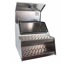 24.5" X 28.4" X 24" Truck Saddle Tool Box with Open Wide Aluminum Step Box Design-Mytee Products