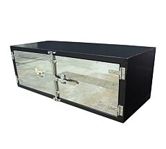24” H x 24” D x 60" Double Barn Door Style and Paddle Lock W Mirror Finish Black Truck Tool Box-Mytee Products