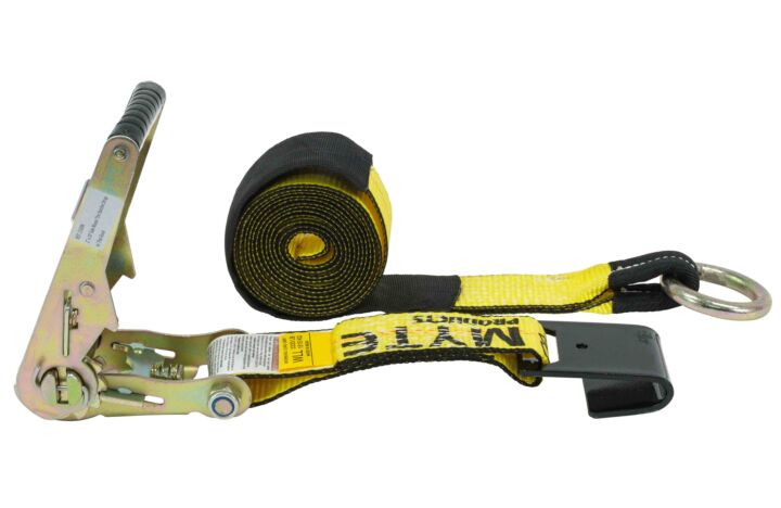2"x10' Lasso Ratchet Strap Finger J Hook Wheel Net Auto Tow Towing Tie