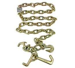 5/16" x 6' G70 Tow Chain w/ RTJ & Grab Hook w/ Enlarged Links - Plain on One End 