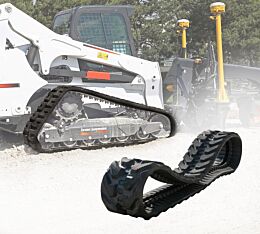 12_ Rubber Track for Skid Steers & Excavators 2_ pitch black color F3 lug pattern low vibration steel-wound Compatible with Bobcat 325 & 328 series Application View- Mytee Products