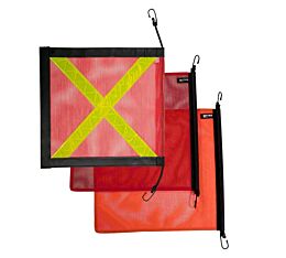 Vinyl Mesh Flag with Rubber Bungees 18" x 18" DOT Compliant