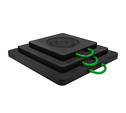 Heavy-Duty Outrigger Pads w_ Recessed Radius Black Corner View - Mytee Products