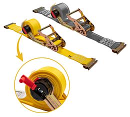 2-Inch. – 12 ft. & 16 ft Rocker Winder Retractable Ratchet Tie-Down Strap w/ E-Track Fittings - 4,500 lbs BS Main View- Mytee Products