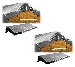 2 Pack 25' x 48' Heavy Duty Hay Tarps With Brass Grommets - 8 Oz Polyethylene