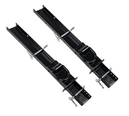 (2 Pack) 30" Adjustable C-Channel Pipe Stake W/ D-Ring for Flatbed Trailers