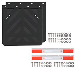24" x 24" Semi Truck Mud Flap w/ 24" x 3" Aluminum Mud Flap Hanger Plate