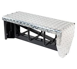 24in. Heavy-Duty Tire Chain Hanger with Aluminum Diamond Tread Lid, Frame Mount for Truck & Trailer - 1,000 lbs Load Capacity Image View1 - Mytee Products