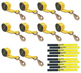 2_ x 27_ Winch Strap w_ Flat Snap Hook, 3,333 lbs WLL & 2_ Cordura Webbing Protector Sleeve Main Image - Mytee Products