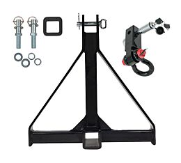 2 Hitch Shackle Receiver with D-Ring, Lock Pin, & 3-Point Trailer Hitch Adapter kit Image View - Mytee Products