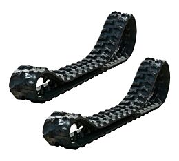 2 Pack 7-inch black rubber track with A3 lug pattern 15mm tread height C-type pattern Low vibration OEM replacement for Bobcat MT85 Vermeer ABS Top Right Side Angle - Mytee Products