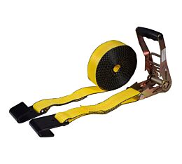 2" x 30' Ratchet Straps w/ flat hook, WLL 3,333 Trailer Tie Down - Yellow