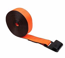 2 x 30' Orange Winch Strap with Flat Hooks 3,333 lbs WLL- High Abrasion Full Angle View - Mytee Products